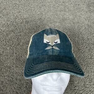 Silver Fox Golf Hat Cap Snap Back Mens One Size Blue Fox Logo Trucker Legacy